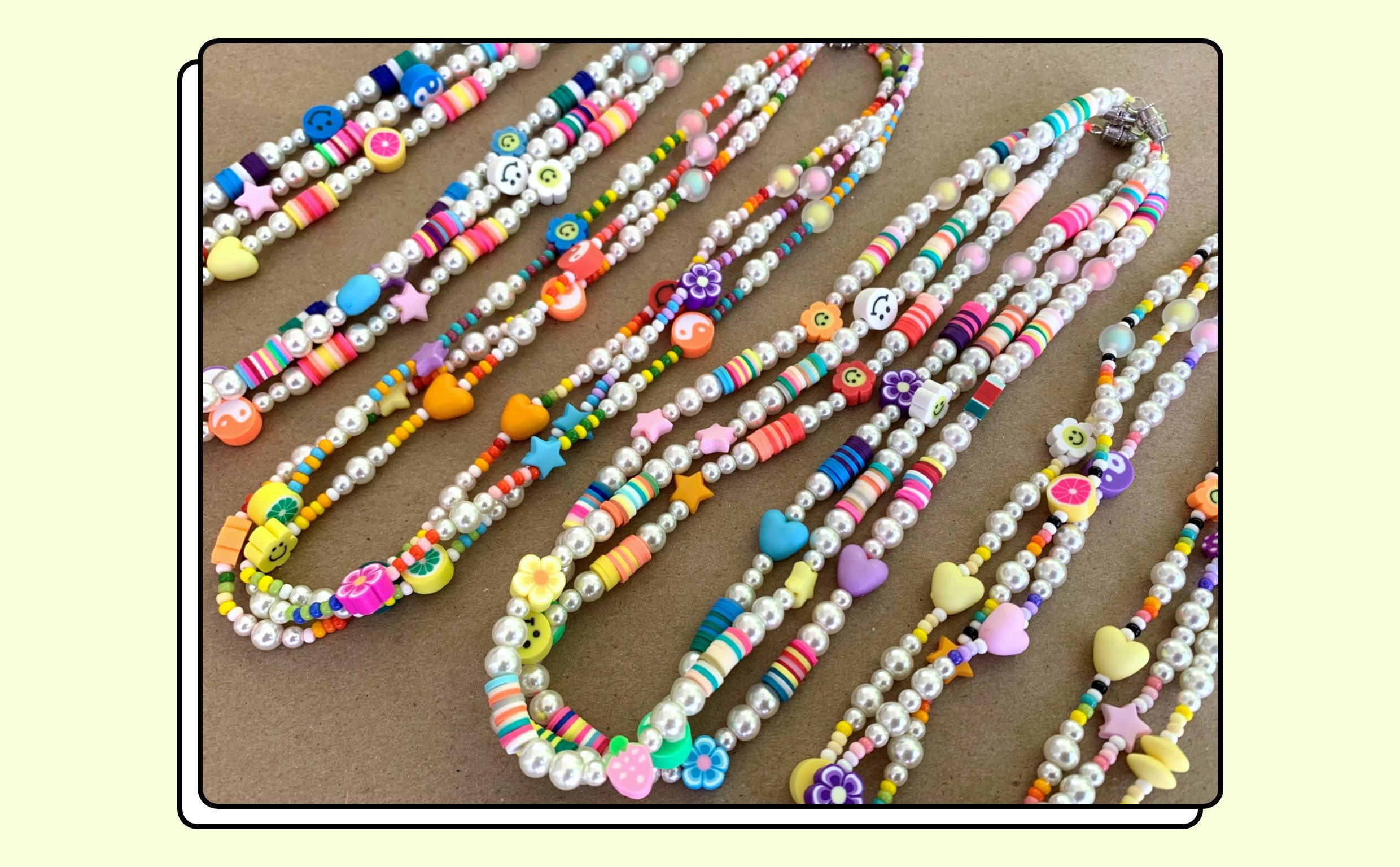 Pearl & Mixed Bead Necklace 90s Y2k Necklace Etsy