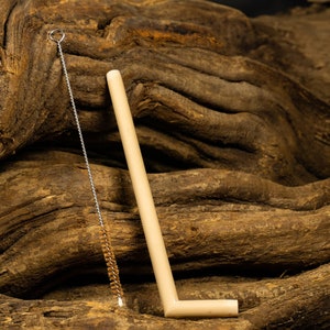 Bamboo Tepi Plain Short with cleaning brush | Applicator | Rapeh | Shamanic Snuff Pipe | Handmade Kuripe