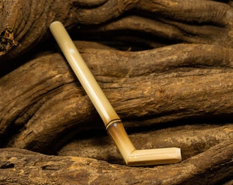 Tepi effen bamboe kort | B-Stock | Applicator | Verkrachting | Sjamanistische snuifpijp | Handgemaakte Kuripe