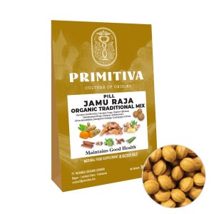 Comprimidos de ervas Jamu tradicionais prensados 60 unidades | Primitiva | Fórmula indonésia