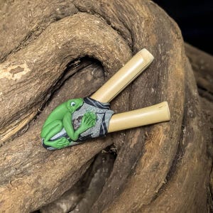 Kuntanawa Kambo Frog Kuripe | Applicator | Rapeh | Shamanic Snuff Pipe | Handmade Kuripe