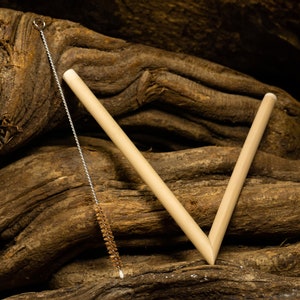Bamboo Tepi with cleaning brush | Applicator | Rapeh | Shamanic Snuff Pipe | Handmade Kuripe