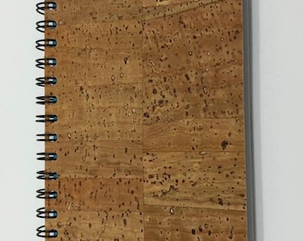Telefonnotizen Ringbuch mit Korkpapier Deckel, Register A-Z in der Farbe braun