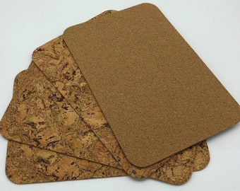 Tischset Kork rechteckig aus dekorativem Kork Mini 200 x 300 mm x 3 mm Set à 4 Stück, 100 % Kork Platz Set Teller vegan,abwischbar braun