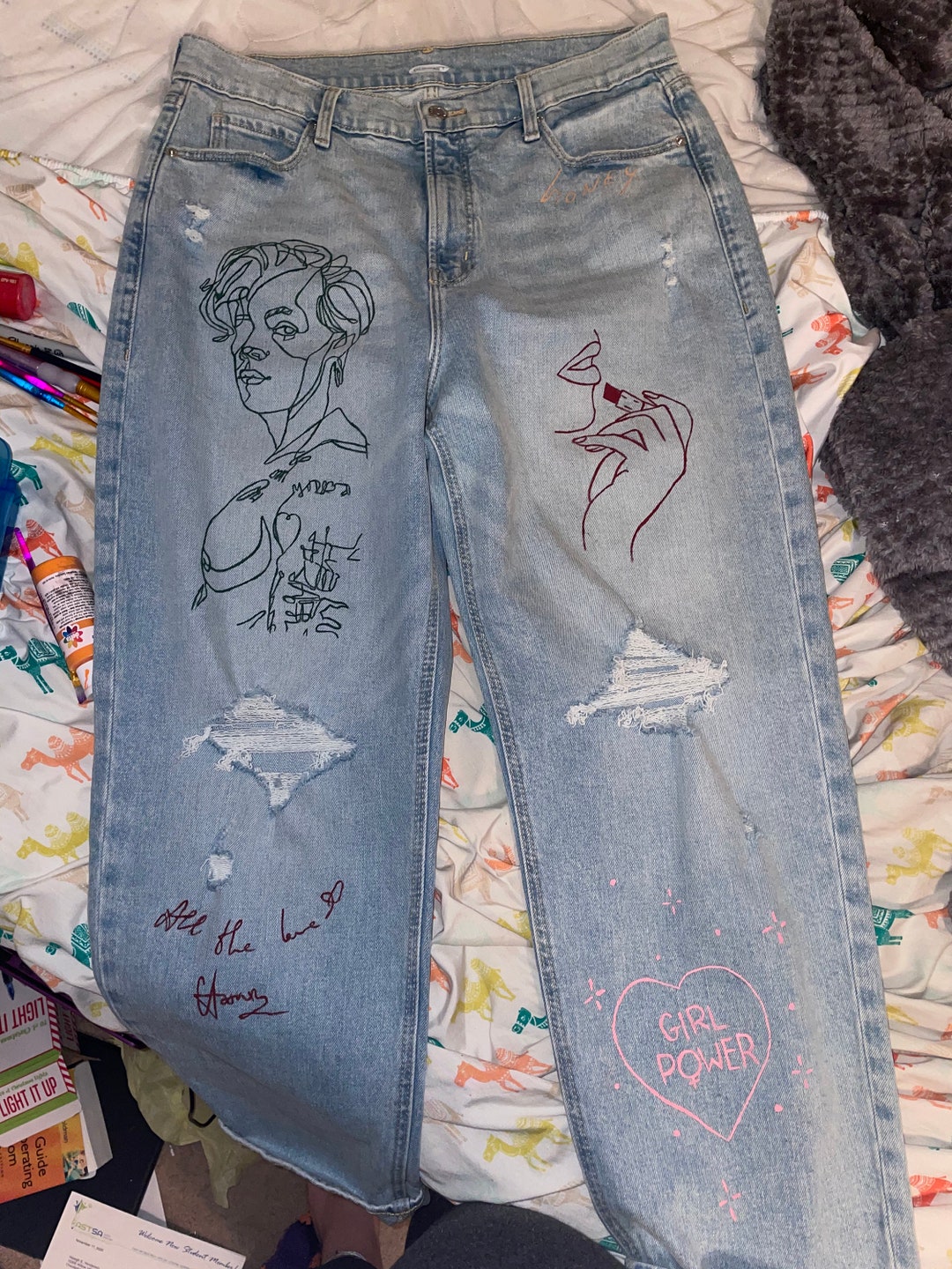 Custom Painted Jeans/jackets Etsy Canada