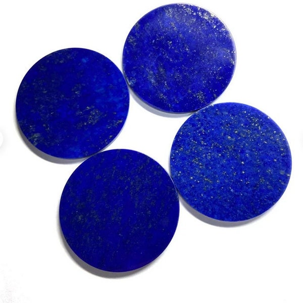 1 Pc Blue Lapis Lazuli Round Shape Flat Cabochon Gemstone, September Birthstone, Natural Lapis Lazuli Gemstone for Jewelry Making All Sizes