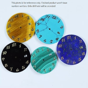 Watch Dial, Malachite Round Flat Disc Shape Calibrated Cabochons For Making Watch Dial, Malachite Flat Disc With Drilled In Center,