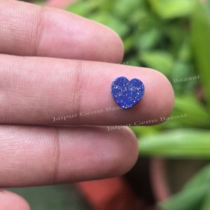 1 pc Set Flat Natural Blue Lapis Lazuli Heart Shape Gemstone, Blue Lapis Lazuli Heart Shape Flat All Sizes Available, September Birthstone