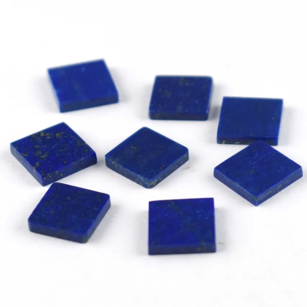 2 pcs Set Flat Natural Blue Lapis Lazuli Square Shape Flat Gemstone For DIY Jewelry Making All Sizes Available, Septemer Birthstone