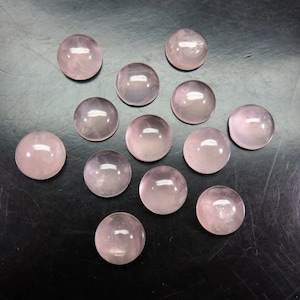 Natural Rose Quartz Round Flat Back Cabochon Gemstone,  Rose Quartz Round cabochon For Jewelry Making 12mm And All Sizes Available