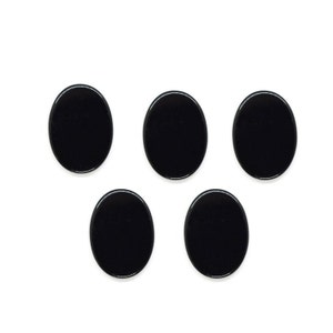 5pcs, Natural Black Onyx Oval Shape Flat Cabochon Gemstone, Flat Natural Black Onyx Gemstone For Jewelry Making All Sizes Available
