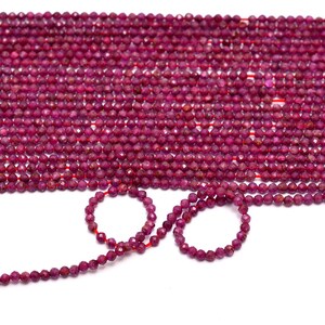 1 Full Strand 15&quot; Natural Garnet Round Faceted Gemstone Beads, Garnet Rondelles for Bracelet, Necklace Making, Bracelet, Anklet