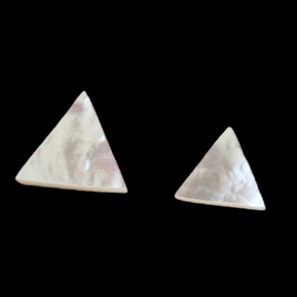 2pcs Set, Natural White Mother of Pearl Triangle Shape Flat Disc Gemstone, Ivory Pearl for Jewelry, Pearl Rings & Necklace Making Gemstone