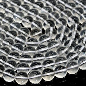 Natural Crystal Quartz Round Smooth Beads Gemstone for Jewelry like Bracelet, Necklace, 4mm,6mm,8mm Crystal Quartz Gemstone 1 Strand 15&quot;m