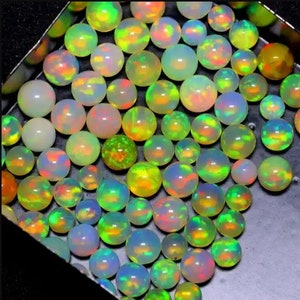 Naturalny etiopski opal okrągły kształt kulki luźne koraliki kamienie szlachetne do biżuterii pierścień/wisiorek, wielokolorowy opal ognisty, biżuteria z kamieniem szlachetnym, bransoletka z opalem