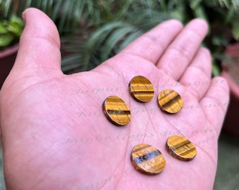 5pcs, Natural Tiger Eye Coin Shape Disc 12mm Flat Gemstone For Jewelry Making, Tigers Eye Pendant, Earrings Making Cabochons,