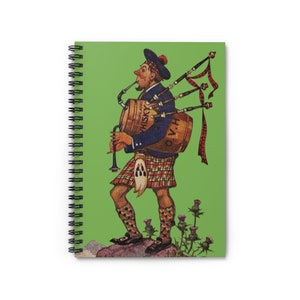 Piper mit Whisky Barrel Bagpipes Spiral Notizbuch - Lined Line