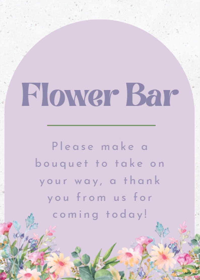Bridal Shower Flower Bar Etsy