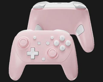 Custom Cherry Blossoms Pink Switch 2 Pro Controller with White Buttons Shell Swapped