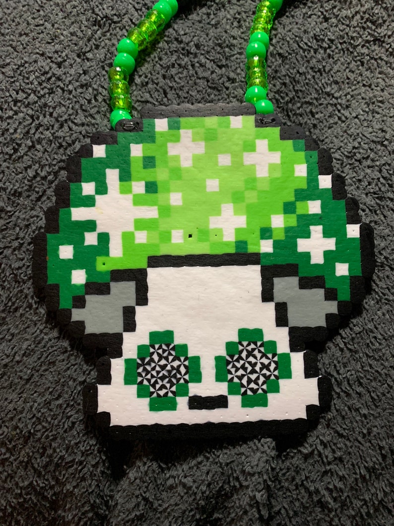Trippy Mushroom Perler Necklace - Etsy