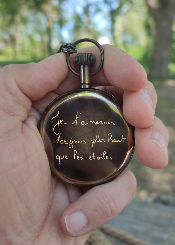 Engraved pocket watch deals