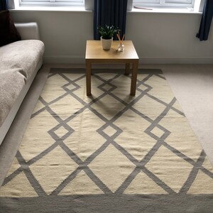 Handwoven Kilim Rug – Egyptian Handmade Wool Rug, Boho Area Rug, Bedouin Decor, Vintage Tribal Rug, Handwoven Home Decor