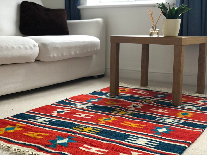Handwoven Kilim Rug, Egyptian Handmade Kilim, Handmade Rug, Wool Rug