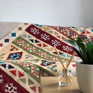 Handwoven Kilim Rug – Egyptian Handmade Wool Rug, Boho Area Rug, Bedouin Decor, Vintage Tribal Rug, Handwoven Home Decor