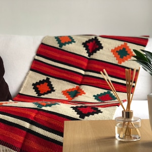 Handwoven Kilim Rug – Egyptian Wool Boho Area Rug