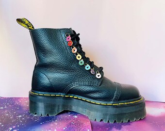 Rainbow Heart Boot Charms: Martens Shoe Lace Accessories