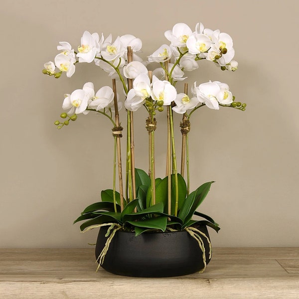 Orchid Centerpiece Flower Arrangement for Dining Table Floral Table Arrangement for Luxury Homedecor Real Touch Modern Flower Arrangement