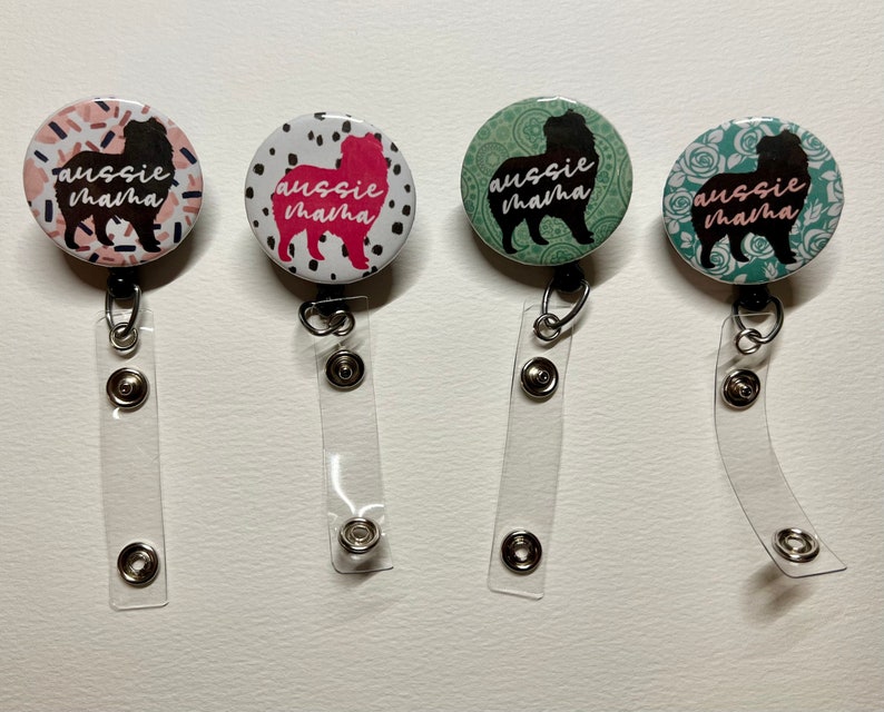 Aussie Mama Swivel Alligator Clip Badge Reel Etsy