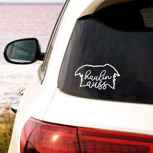 Vinyl decal Australian Shepherd Ears Line Drawing Haulin Auss