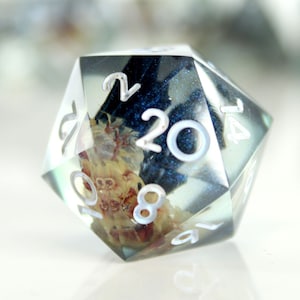 Crow&#39;s Omen Pathfinder Dice Set, Sharp Edge Resign Dice, Crystal Grass Polyhedral Dice Set of 7, Spooky Gift Dice Set for Tabletop Games