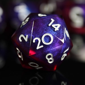 Galaxy Blue Wine Resin Polyhedral Dice Set, Nebula Handcrafted Sharp Edge Dice Set, Designer 7-Die Set, Sci-fi Dice Gift, D20 for TRPG