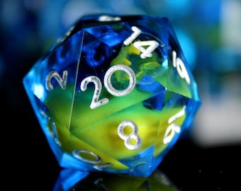 Lava Lamp Liquid Core Polyhedral Sharp Edge Dice Set