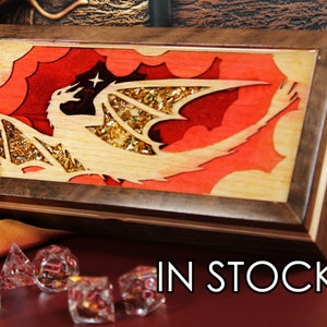 In Stock Red Star Dragon Handmade Silent Dice Vault, Rattle-free Dragon Aesthetic Dice Box for Polyhedral Dice