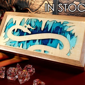 In Stock Blue Crystal Cave Handmade Silent Dice Vault, Rattle-free Dragon Aesthetic Dice Box for Polyhedral Dice