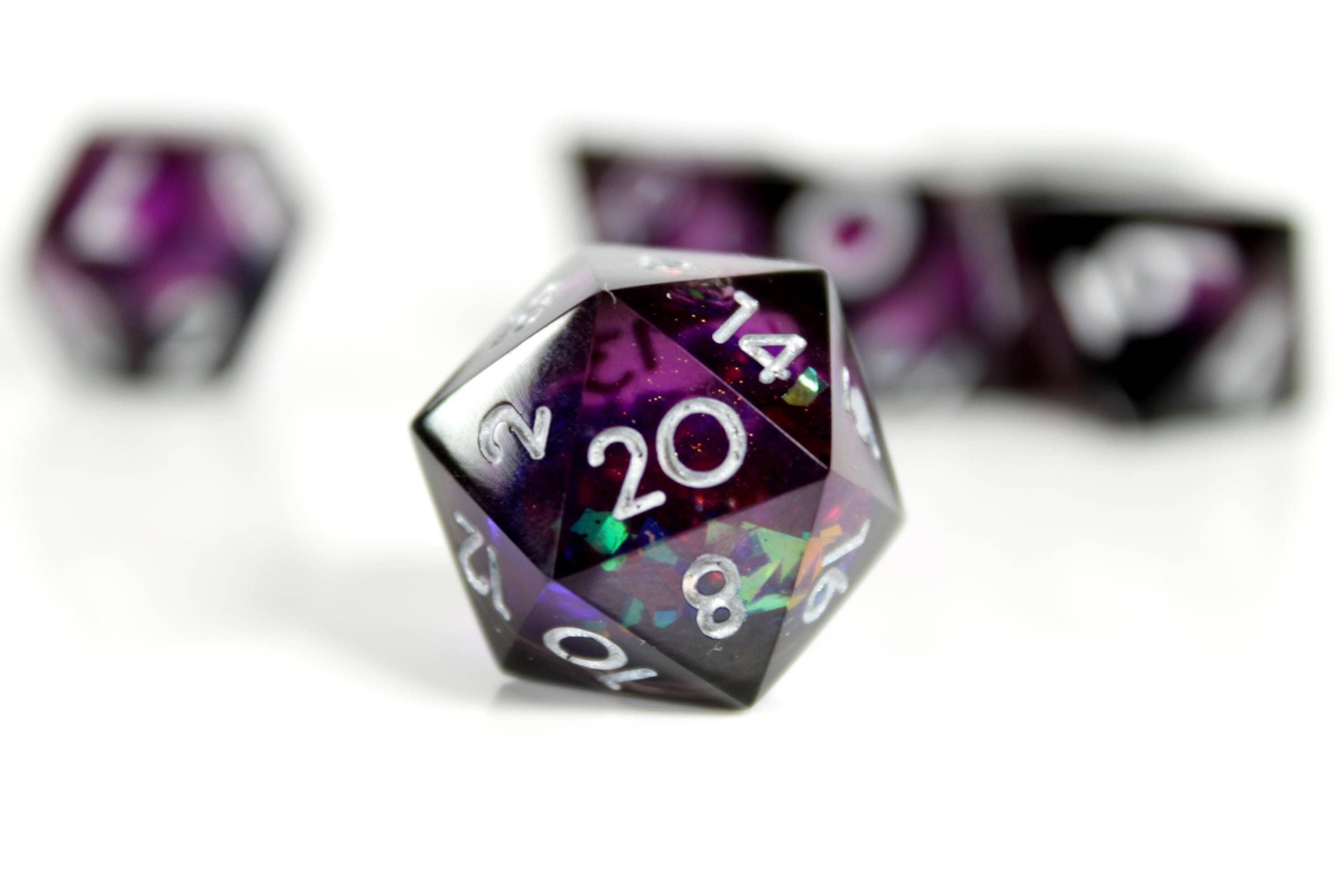 Cosmic Echoes Liquid Core Polyhedral Sharp Edge Dice Set - Etsy
