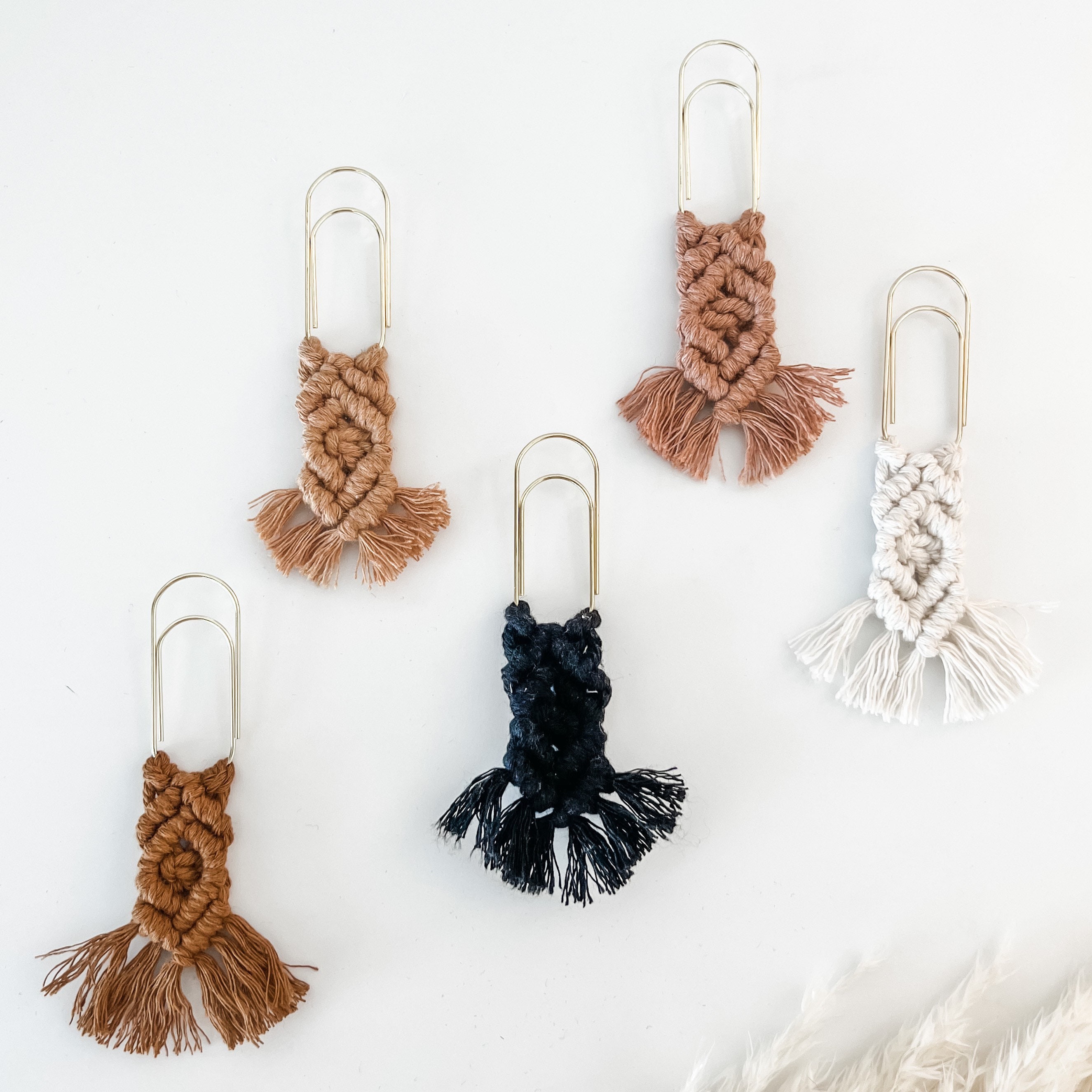 Gold Macrame Paperclip Bookmark Etsy