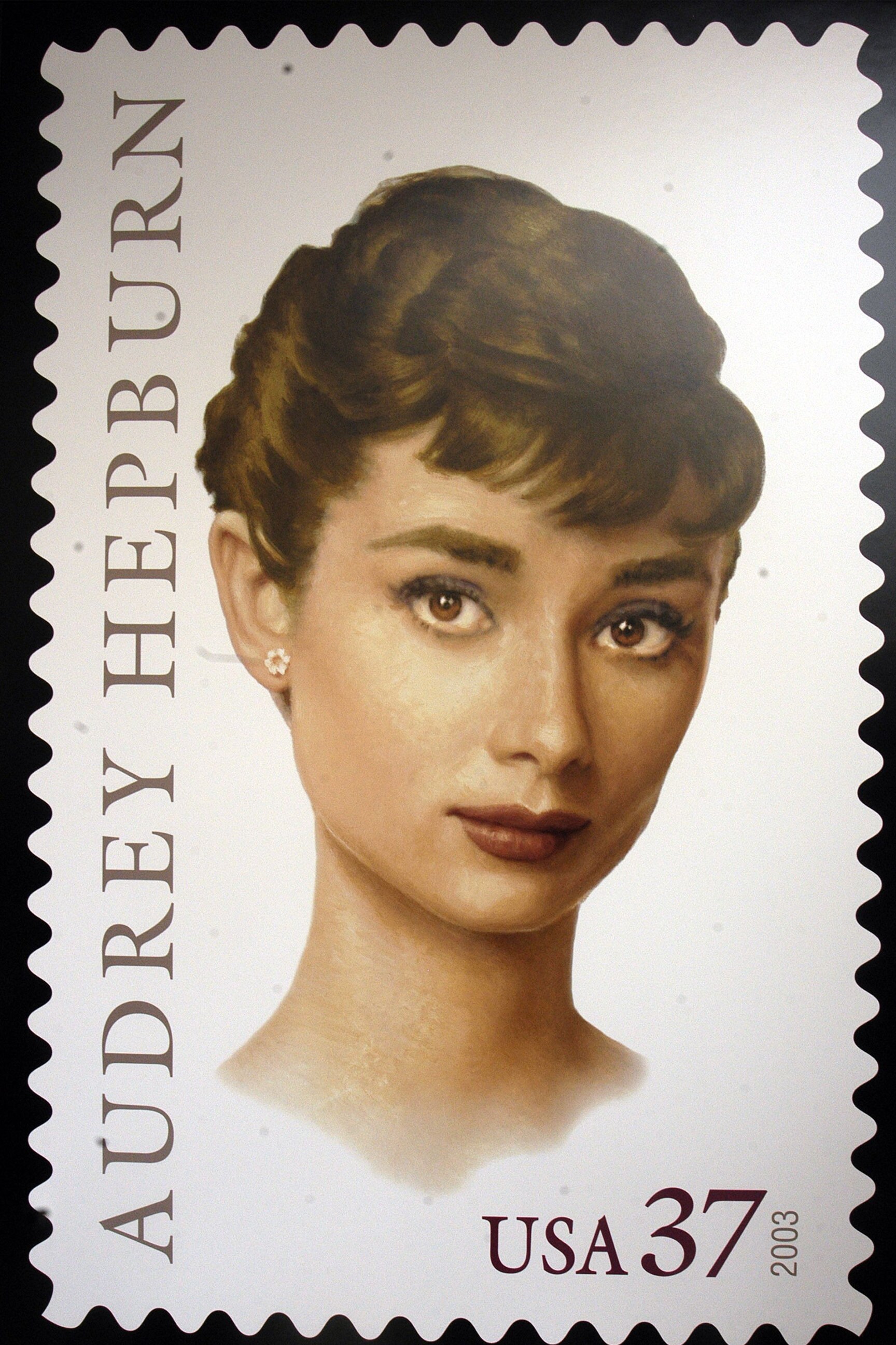 Audrey Hepburn Vintage Stamp 4k 24 X 36 Inch Poster Etsy