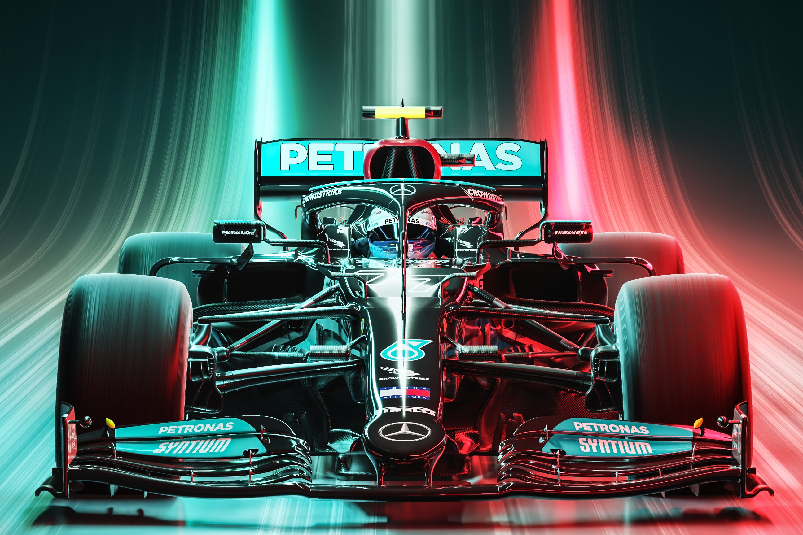 Front End, Mercedes F1 Racing, 4K, Beauty, AMG F1 W12 Poster 