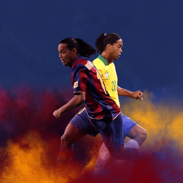 Brazil, Ronaldinho, Barca Legend, Morphed Poster