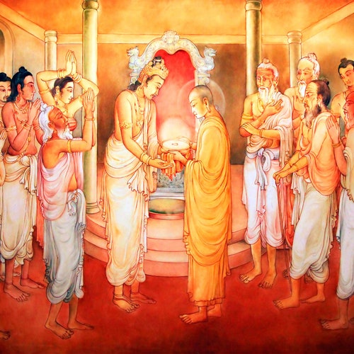 Sri Lankan Traditional Velvet Fabric Sigiriya Paintings Art Etsy