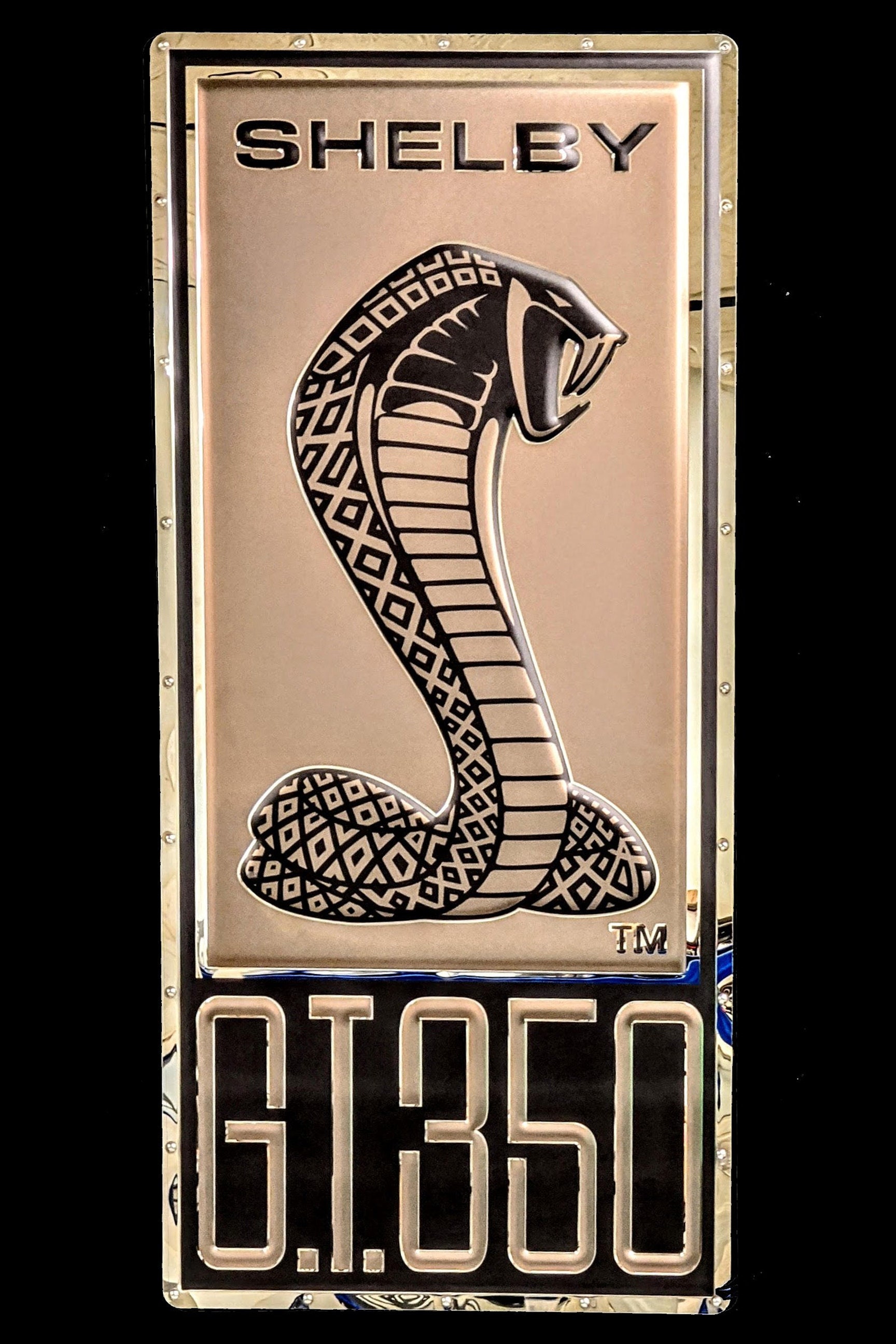 Shelby Mustang Cobra Logo in Gold Poster - Etsy