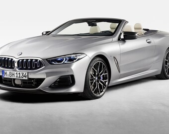 BMW 8 SERIES, Convertible, white Poster