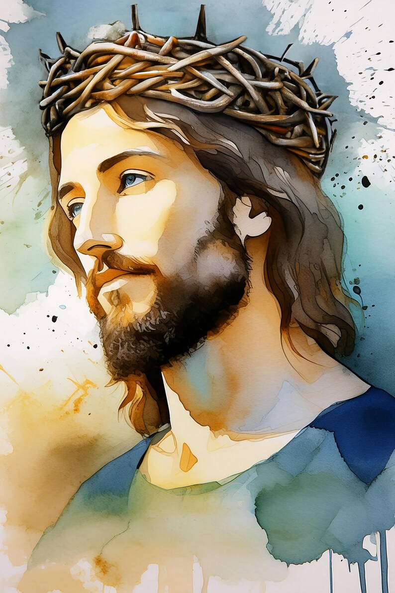 Portrait of Jesus. Crown of Thorns, Jesus Art, Christian Wall Art ...