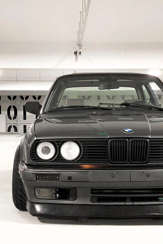 Black BMW E30, M3, 4K Poster 