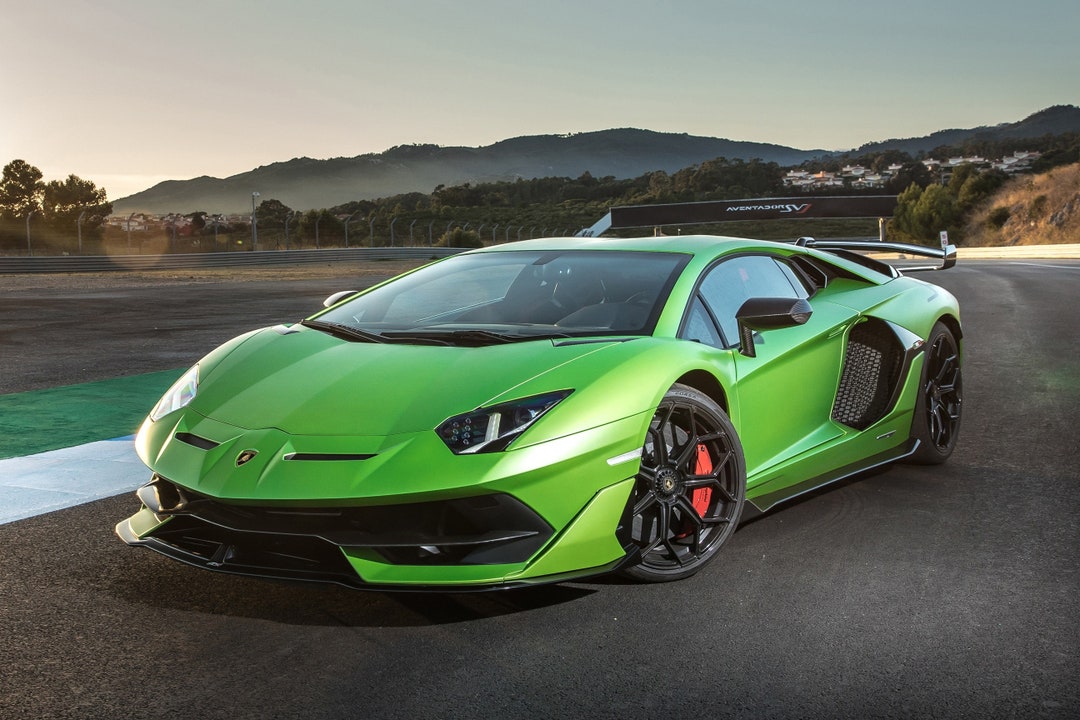 Green Lamborghini Aventador, Svj, Track Car, Super Car Poster - Etsy