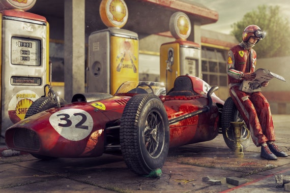 Ferrari F1 Zolder Grand Prix of Belgium High-Quality Vintage Retro Art  Poster